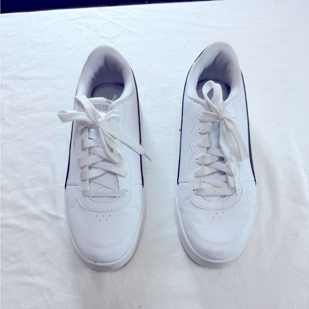 Puma unisex lace-up shuffle sneaker US8 faux leather upper rubber sole foam+ C*